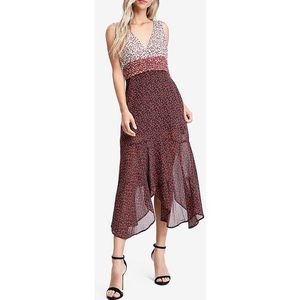 Express Emory Park Floral Print V-Neck Midi Dress